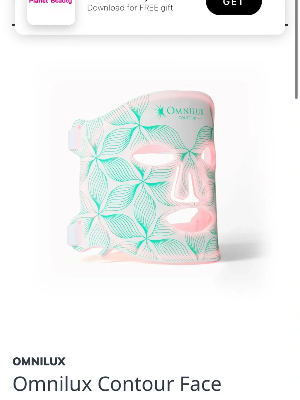 OmniLux Contour LED Facial Mask in Mint Green
